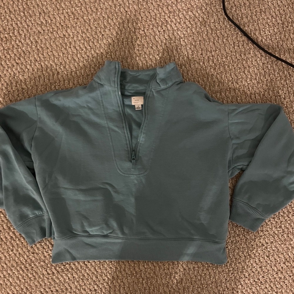Teal quarter zip